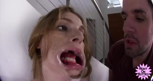 Faye Reagan wears a dental retractor well