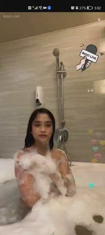 asian bathtub nipslip gif