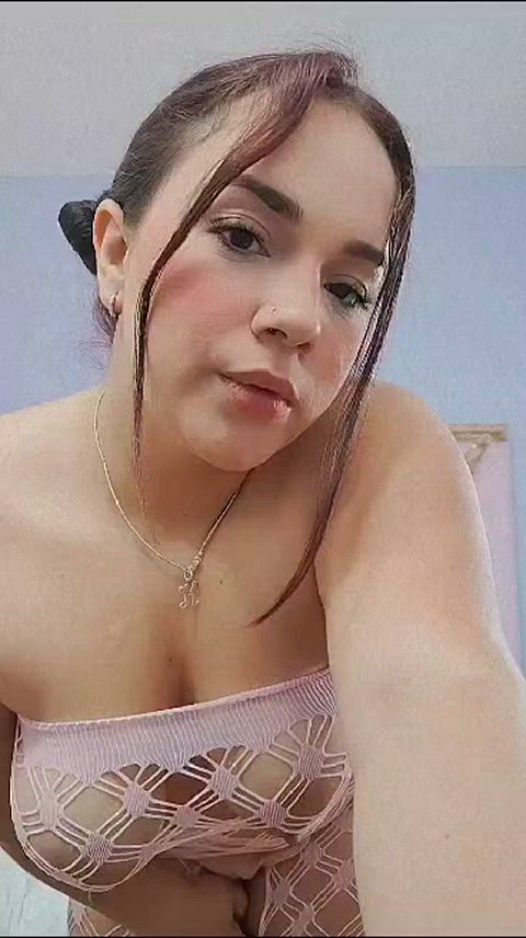 big tits curvy cute latina lingerie milf sensual smile tits gif