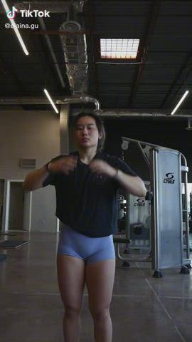 Asian Fitness Gym Muscular Girl gif