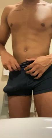 big dick flashing oiled gif