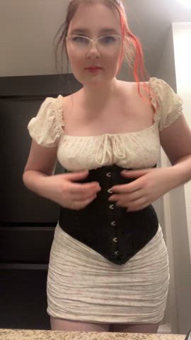 alt boobs corset dress flashing nipple piercing onlyfans small tits tits gif