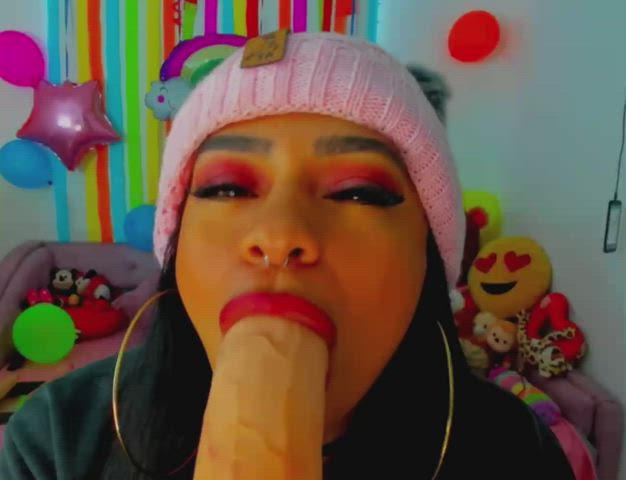 Blowjob Camgirl Colombian Latina Lips gif