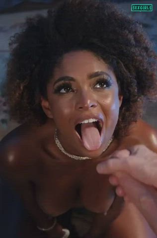 cumshot ebony facial interracial sucking gif