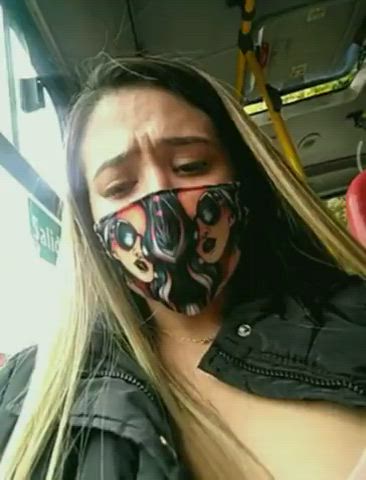 Bus Exhibitionism Exhibitionist Public Wet Pussy r/CaughtPublic gif