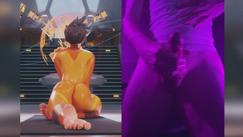 3d animation babecock cumshot feet hands free overwatch gif