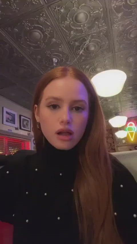 lips madelaine petsch redhead gif