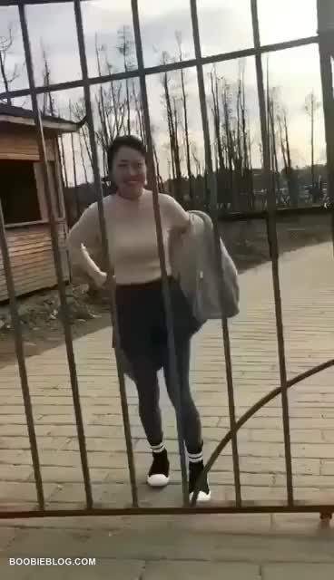 Girl Caught in a Fence
