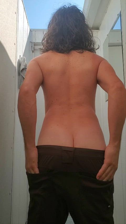 ass spread bending over flashing shower twink voyeur gif