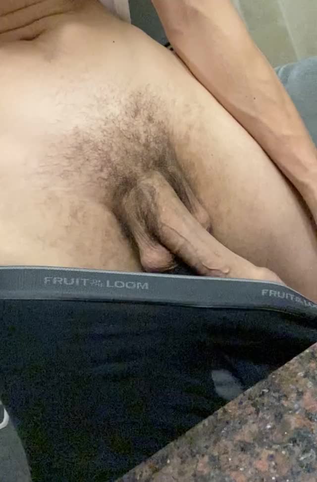 Bouncing my heavy cock on your tongue