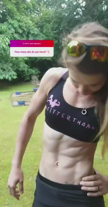 Cute Fitness Muscular Girl gif