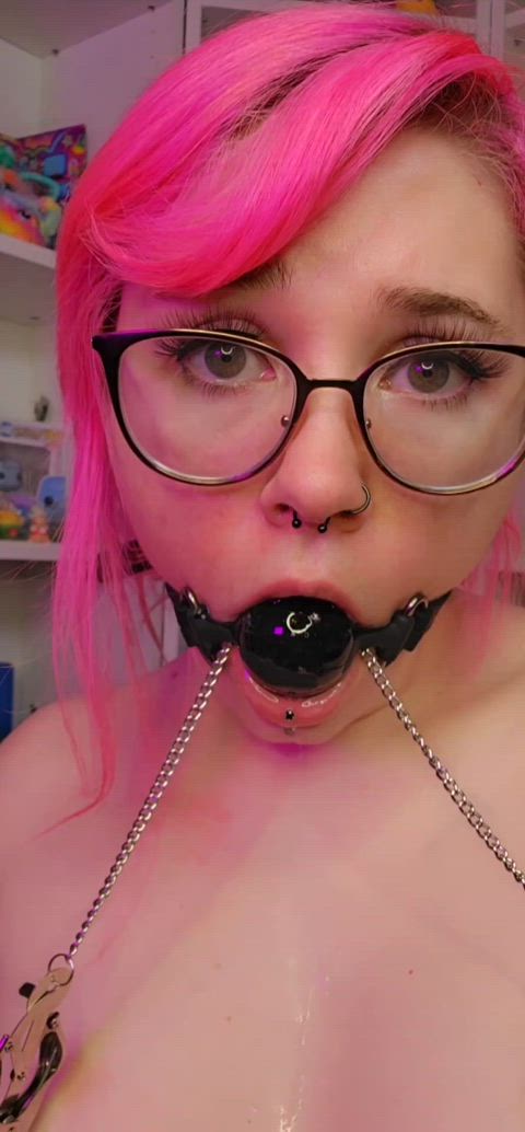 Penis gag and nipple clamp for a good time [f] 