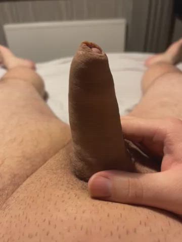 cock jerk off little dick male masturbation masturbating small cock uncut gif