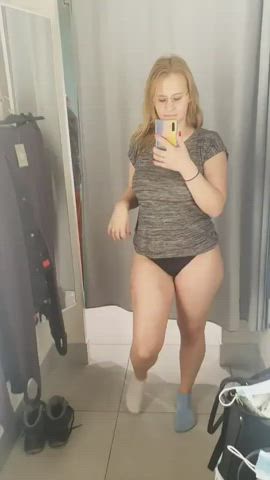 Big Ass Dressing Room MILF Pawg Pussy Lips Pussy Spread Rear Pussy Selfie Thick gif