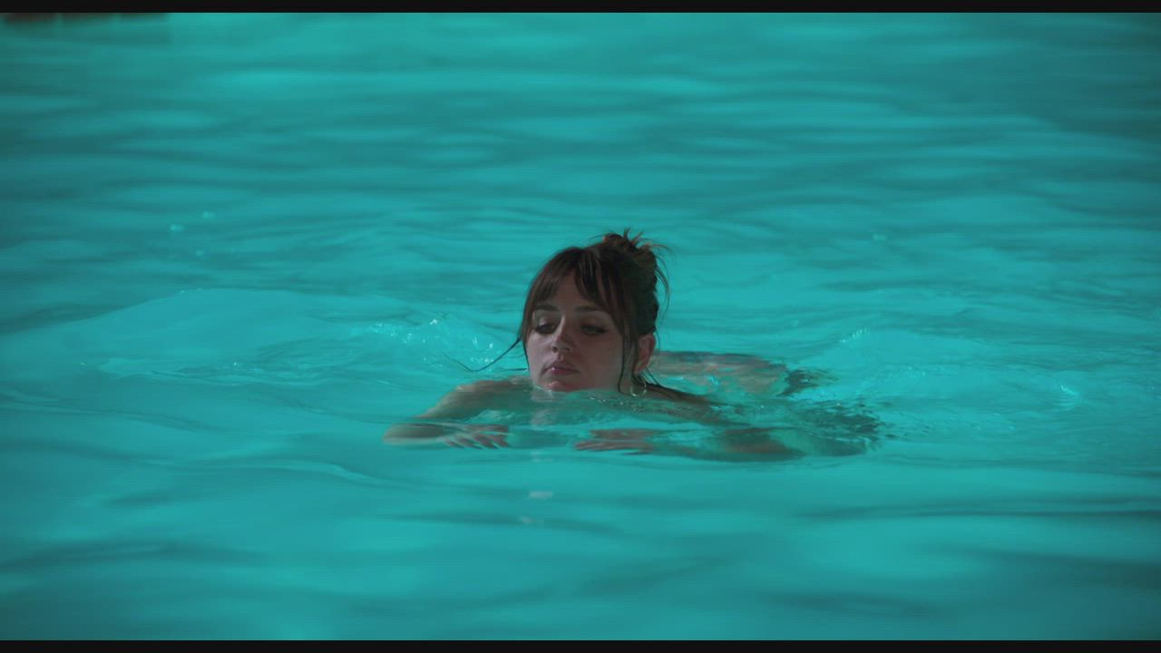 Ana de Armas Celebrity Cuban Pool Softcore Topless gif