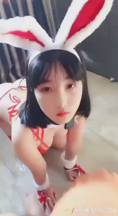 Asian Bunny Cosplay Feet Fetish Submissive gif