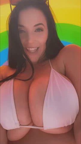 Angela White Big Tits Bikini Busty Cute MILF gif