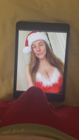 big tits christmas cumshot tribute gif