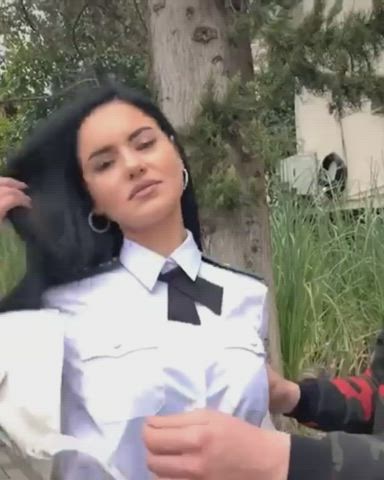 Brunette Police Russian gif