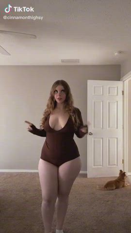 ass big ass booty cute pawg shaking solo thick thighs gif