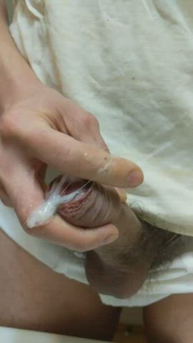 Messy foreskin glans edging