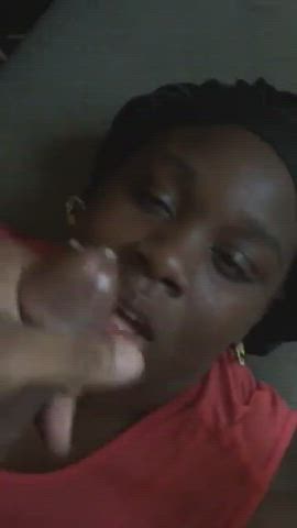 amateur cum cumshot ebony facial gif