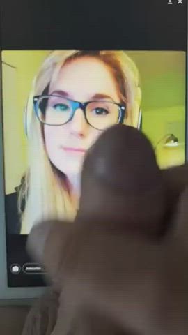 babecock blonde cock fetish glasses tribute gif