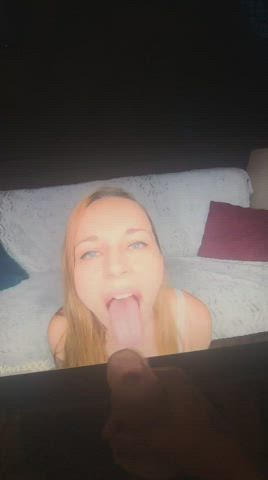 cumshot tongue fetish tribute gif