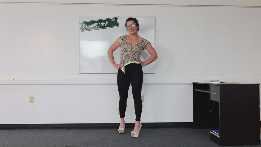 Big Ass Brunette Classroom Glasses Leggings MILF Sammi Starfish Taboo Yoga Pants