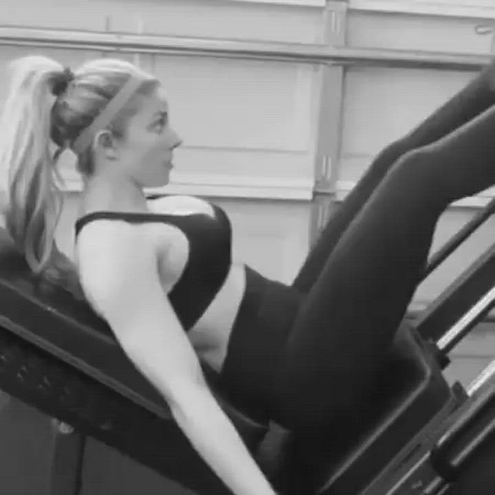 Big Tits Blonde Workout gif