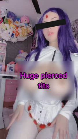 big tits censored cosplay nipple piercing gif