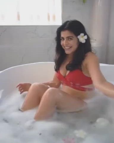 Bathtub Bollywood Celebrity Cleavage Soapy gif