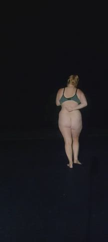 Walking naked outdoors in the rain