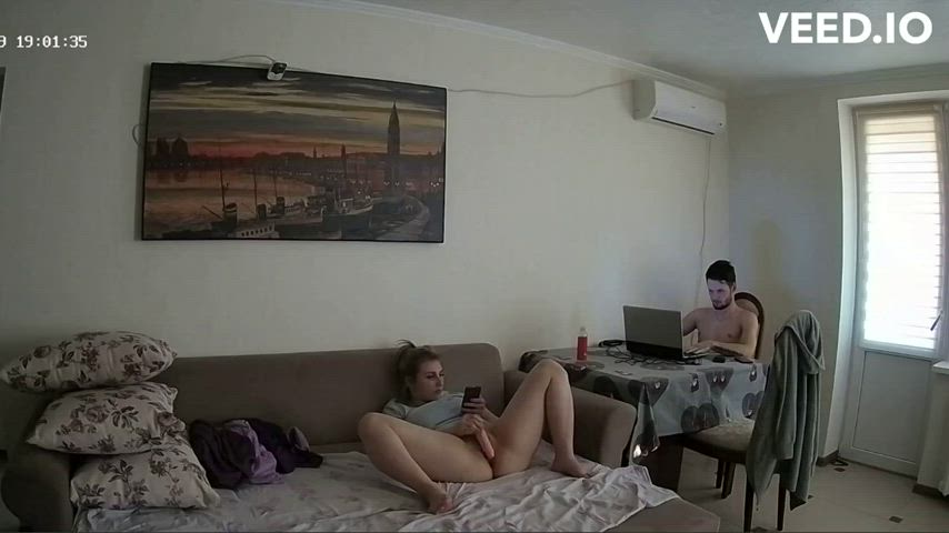bored and ignored dildo masturbating vibrator webcam gif