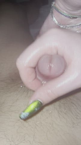 amateur brunette cum handjob homemade jerk off nails gif