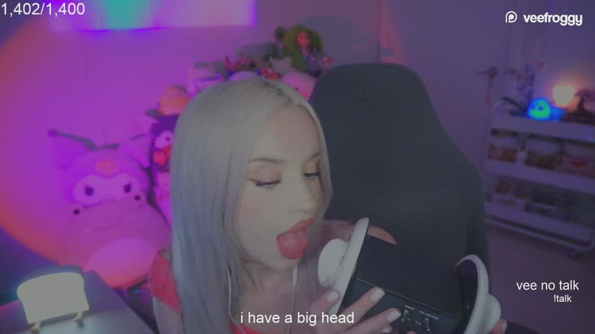 asmr blonde blue eyes edging long tongue teen throbbing tongue tongue fetish tribute