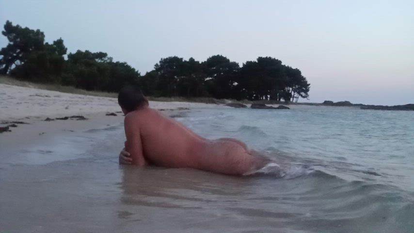beach exhibitionist nude nudist nudity outdoor underwater wet gif