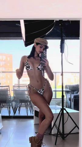 ass bikini brunette gif