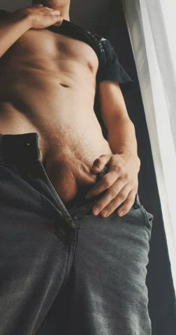 abs big dick cock cock worship jerk off muscles teasing gif