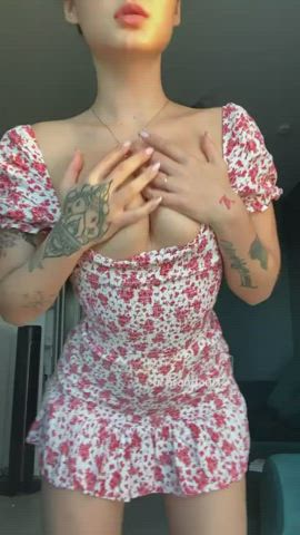 dress tease tits gif