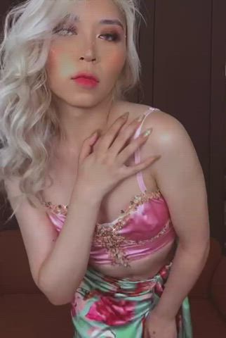 Asian Blonde Chinese Clothed Dancing Petite Silk Small Tits gif