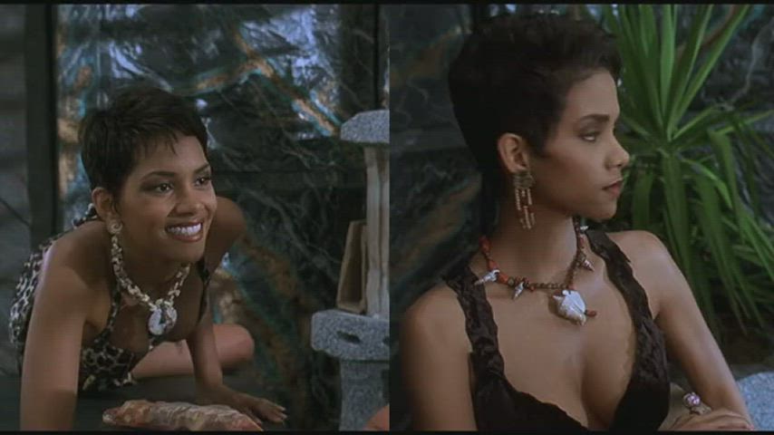 celebrity cleavage halle berry gif