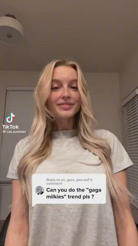 Big Tits Blonde Blowjob Bouncing Tits Cute TikTok gif