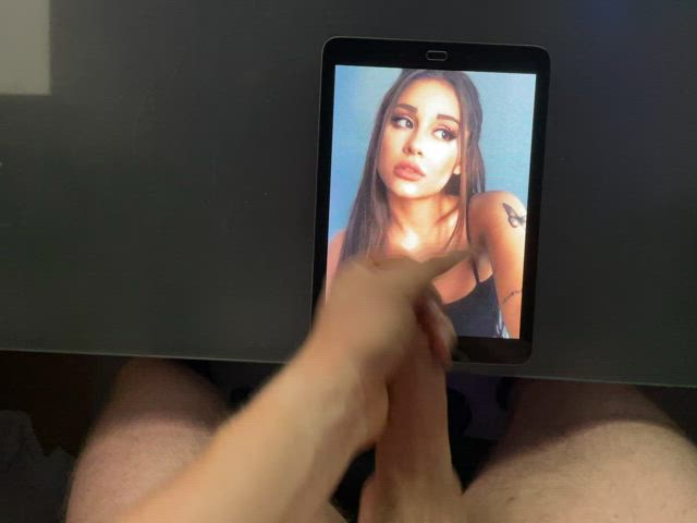 ariana grande ass celebrity cumshot facial petite teen tits tribute gif