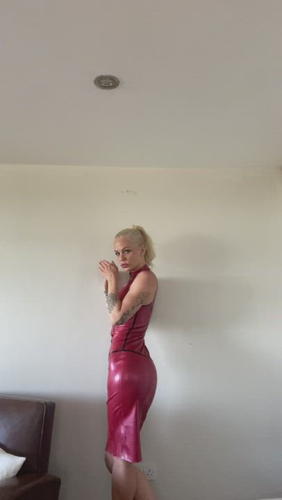 Latex Spanked Tease gif