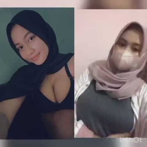 Asian Big Tits Hijab Indonesian Malaysian Muslim Solo gif