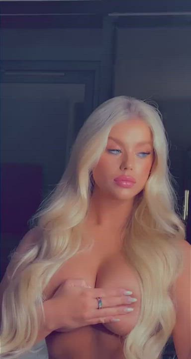 Big Tits Blonde Selfie gif