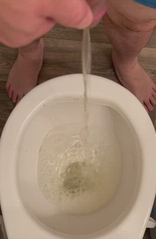 amateur dripping homemade piss pissing thick cock toilet watersports gif