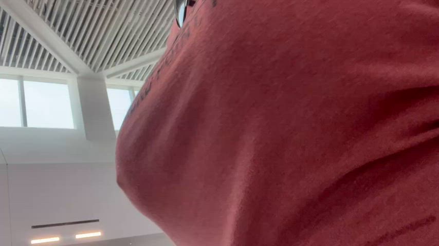 Walking through the airport braless. Would you notice?