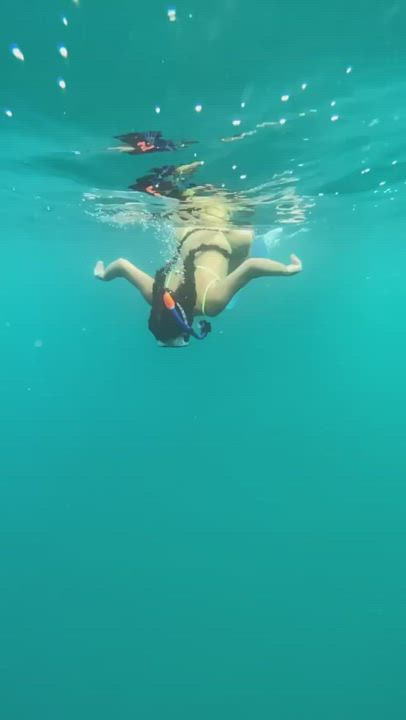 Big Ass Bikini British Celebrity Model Pigtails Underwater gif
